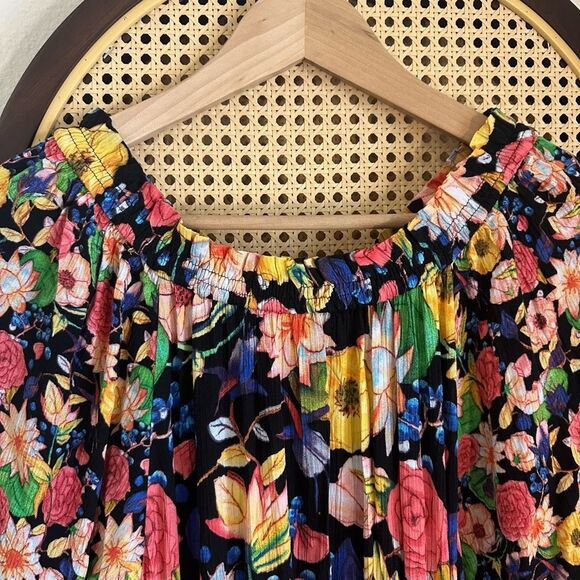 NWT‎ Desigual Multicolor Off-Shoulder Tiered Floral Hi-Lo Dress Size L - Picture 5 of 12